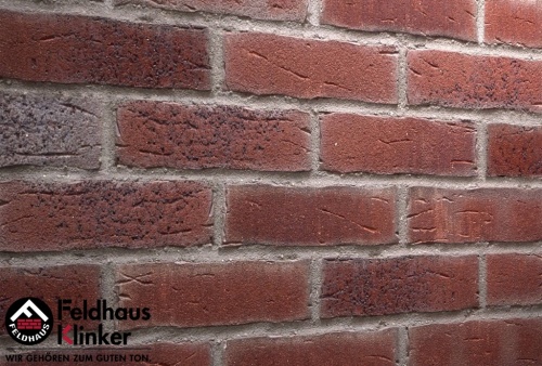 Фасадная плитка ручной формовки Feldhaus Klinker R664 sintra cerasi aubergine, 240*71*11 мм