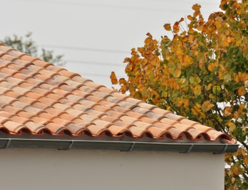 Керамическая Рядовая черепица, Terreal, Roman Canal,  Rouge Volcan